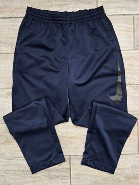 Nike Therma Dri Fit Sweatpants Men Navy Blue Chunky Swoosh Sports Activewear XL